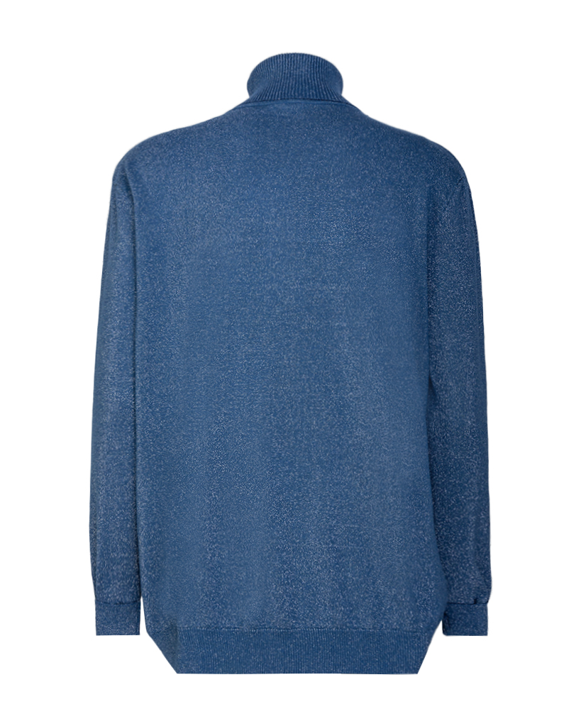Lurex fein strick V-Ausschnitt Pullover 