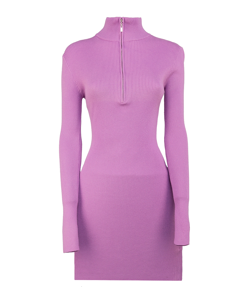 kurzes Feinstrick Kleid mit Reißverschluss am Hals kurzes Feinstrick Kleid mit Reißverschluss am Hals