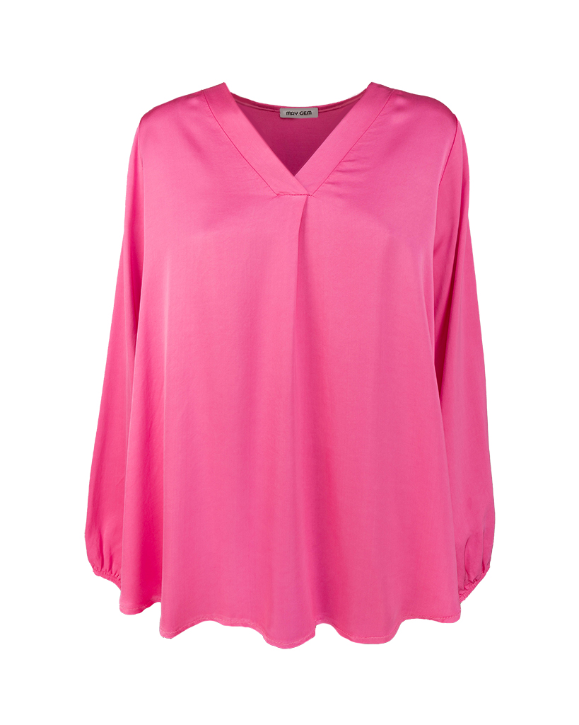 Uni Viskose Bluse mit V-Ausschnitt Uni Viskose Bluse mit V-Ausschnitt