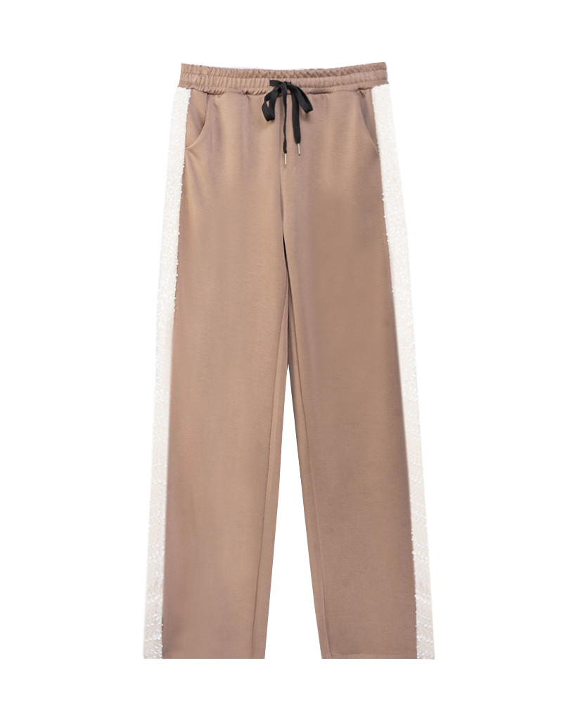 Modal Soft Jersey Hose mit Pailletten seitenstreifen