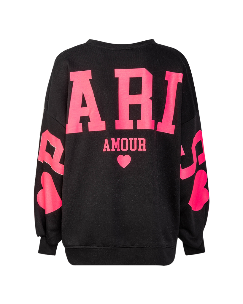 Sweatshirt „Paris Amour“ mit Einstrick & Rückenprint Sweatshirt „Paris Amour“ mit Einstrick & Rückenprint