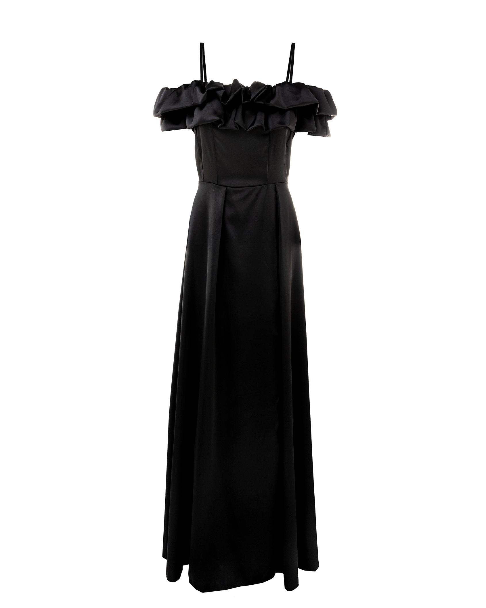 Satin Kleid mit Valance Satin Kleid mit Valance