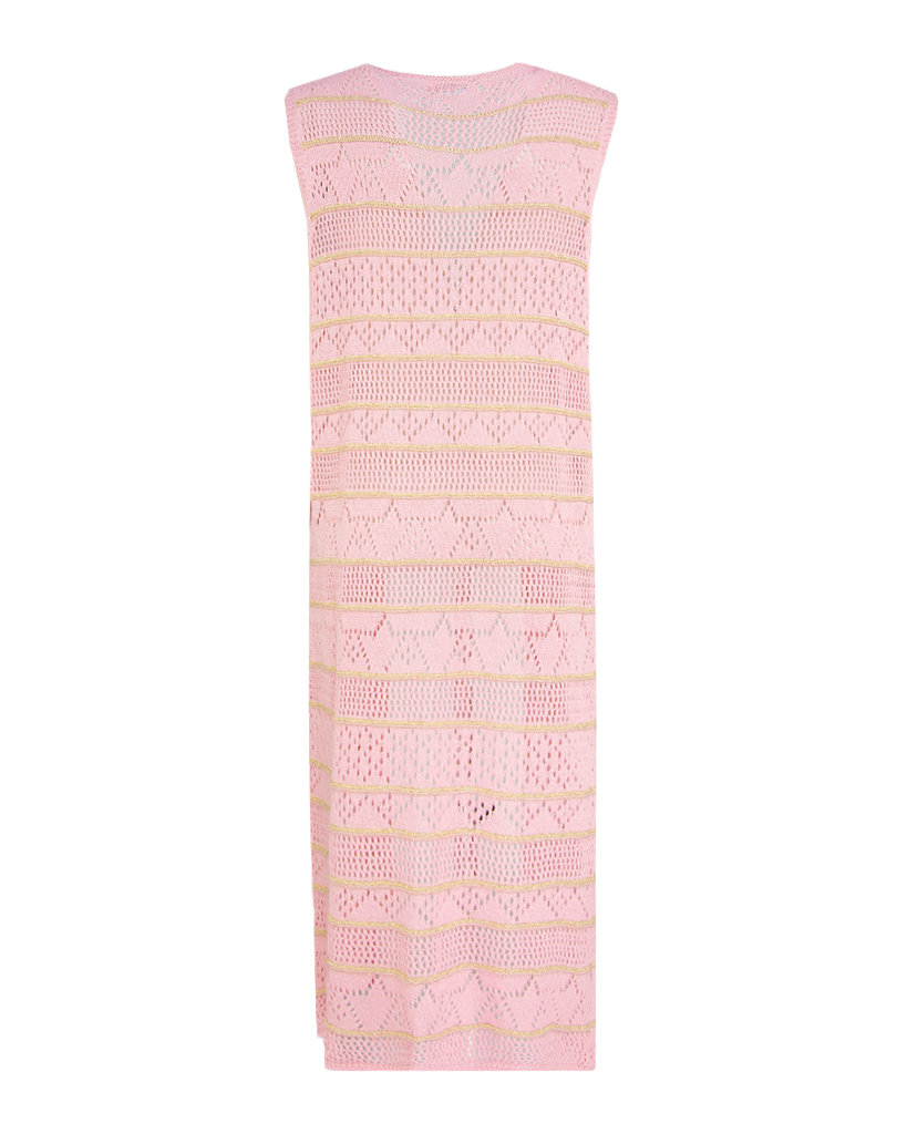 midi Strick Weste mit Lurex-Streifen