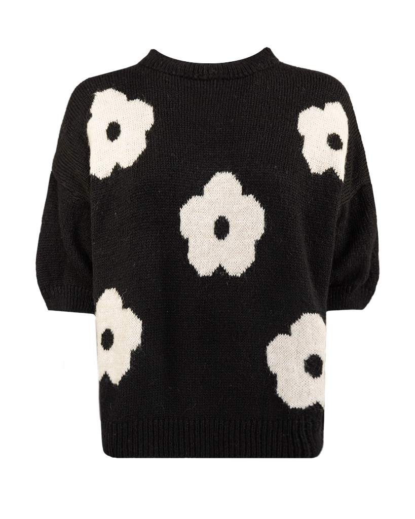 kurzarm Pullover mit Blumen-Print 