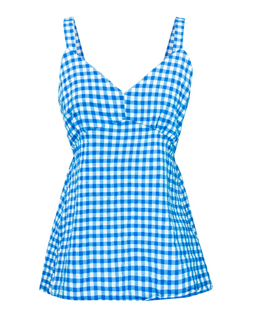 Top mit Karo-Muster und schmalen Trägen