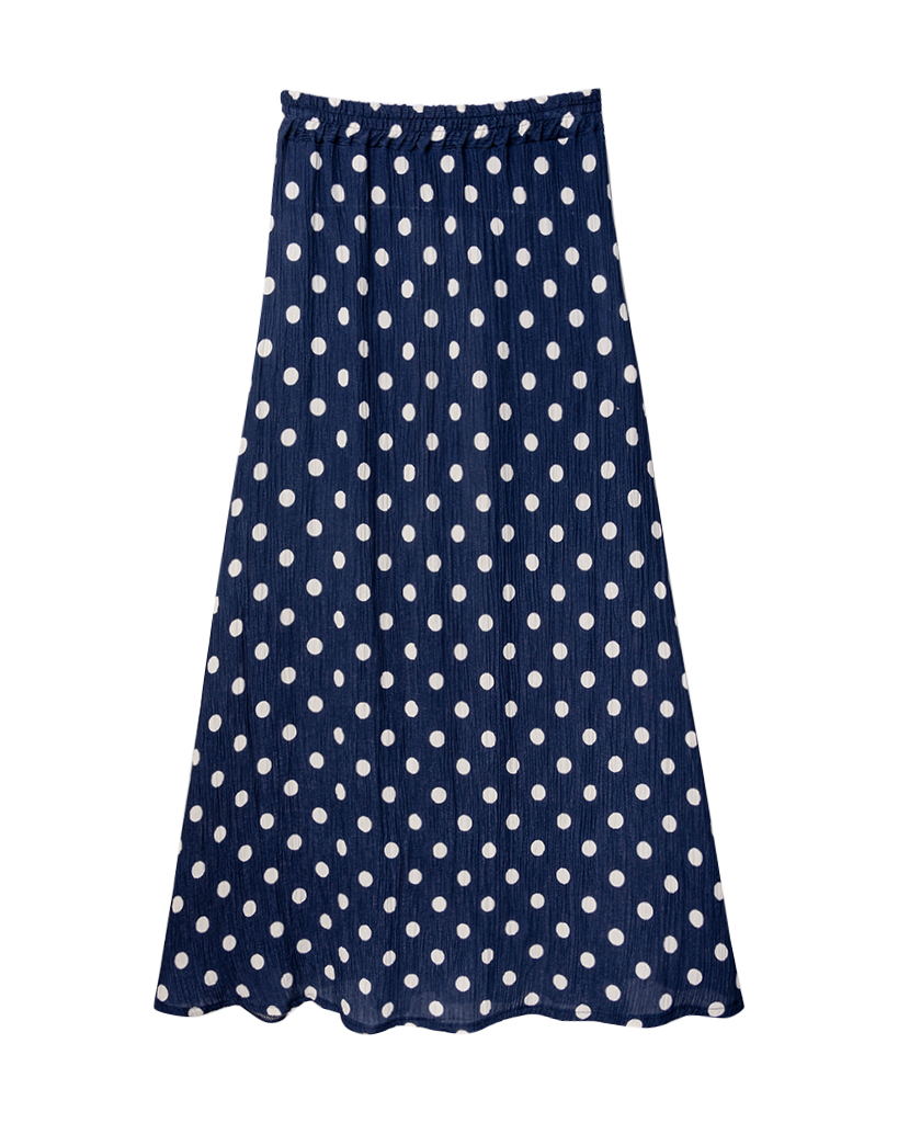 Fließender plissierter Maxirock mit klassischem Polka Dot Muster Fließender plissierter Maxirock mit klassischem Polka Dot Muster