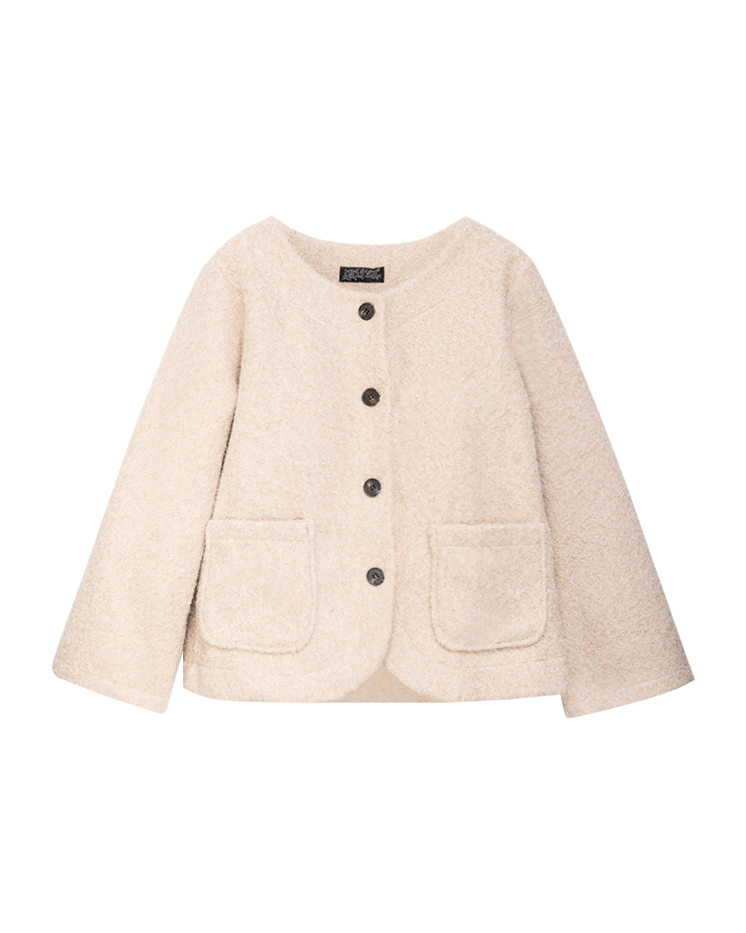 Lurex Strickjacke mit Knöpfe und Fronttasche