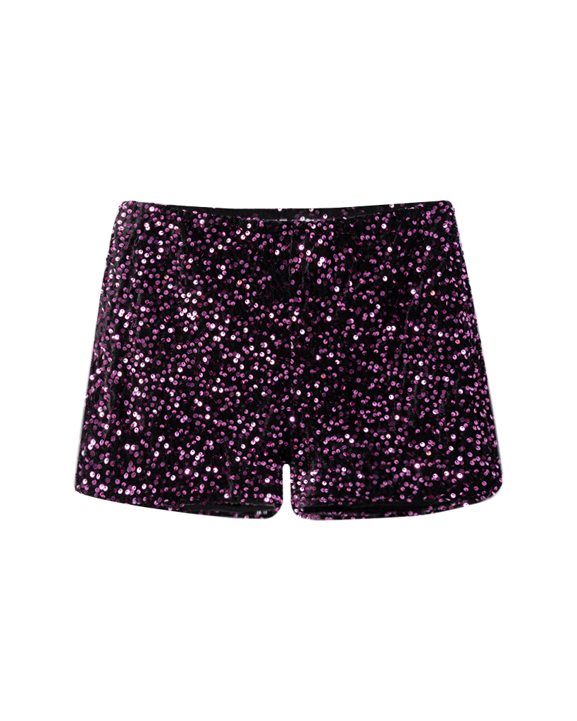 Samt Pailetten Short