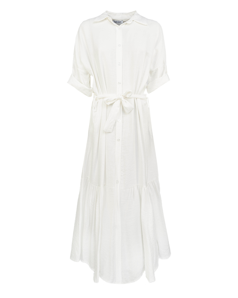 Kleid mit gerafften Stufen