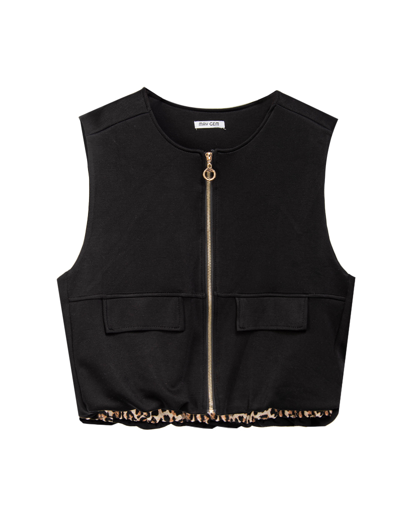 Soft Jersey Weste mit Leo innenfutter