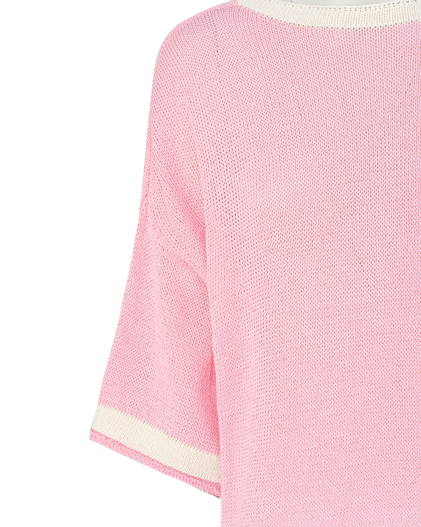 Strick Shirt mit farbigem Rand