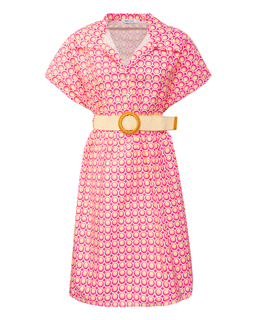 Kleid Bubble-Muster mit Gürtel Kleid Bubble-Muster mit Gürtel